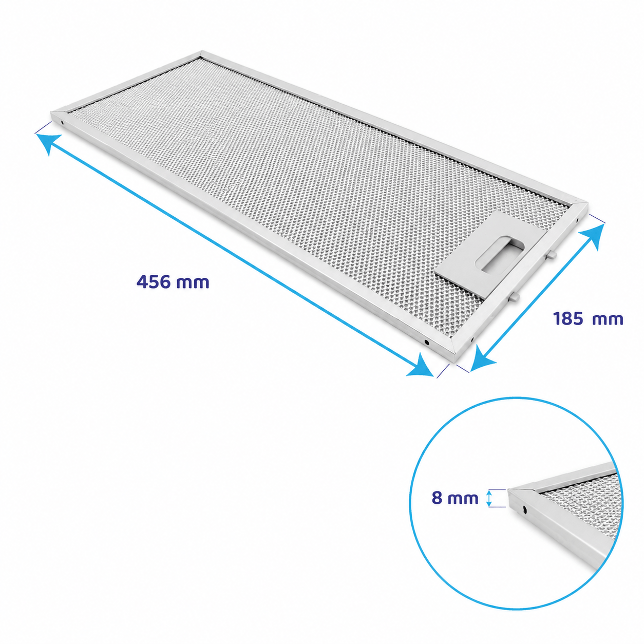 Filtre à graisse en métal 456x185mm d'origine Siemens 00746994