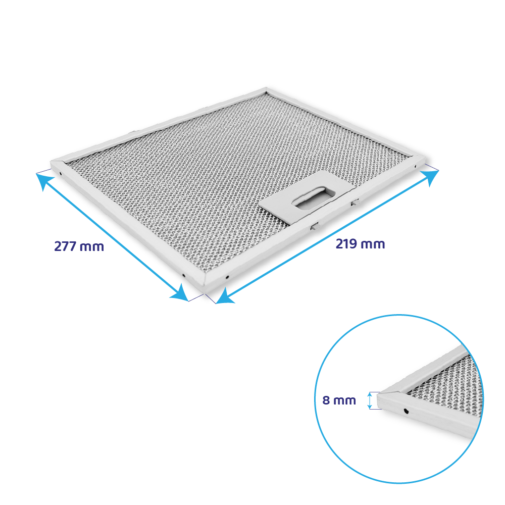 Filtre à graisse en métal 275x217mm d'origine Scholtes 481248058332