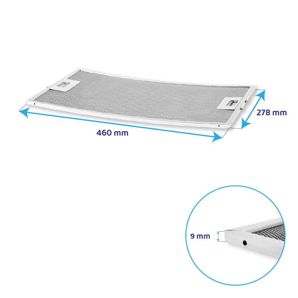 Filtre à graisse en métal 460x277mm d'origine Bosch 213771 / 00213771