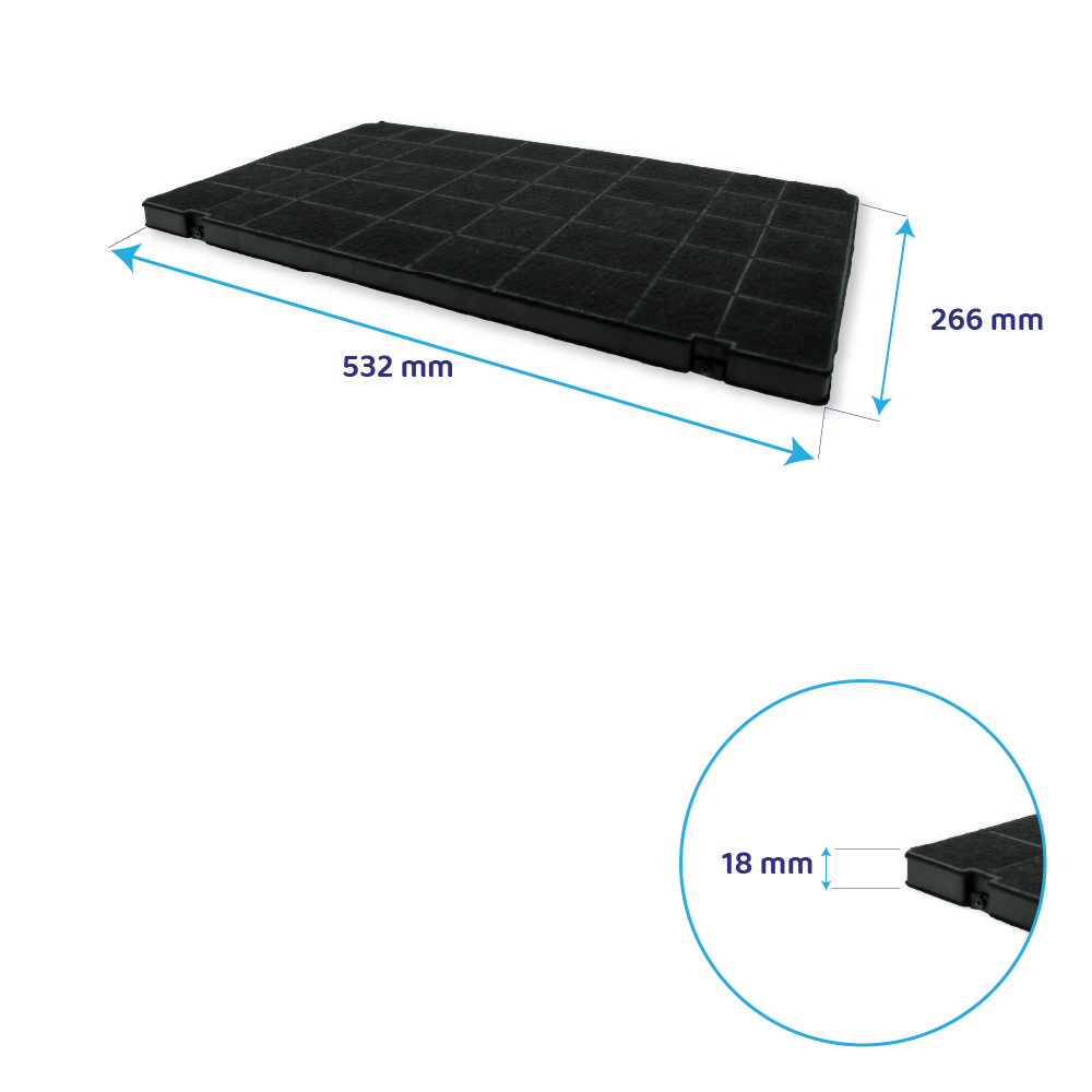 Filtre à charbon (2pcs) d'origine AEG MCFB63 pour DVK6981HB / DVK6981HR