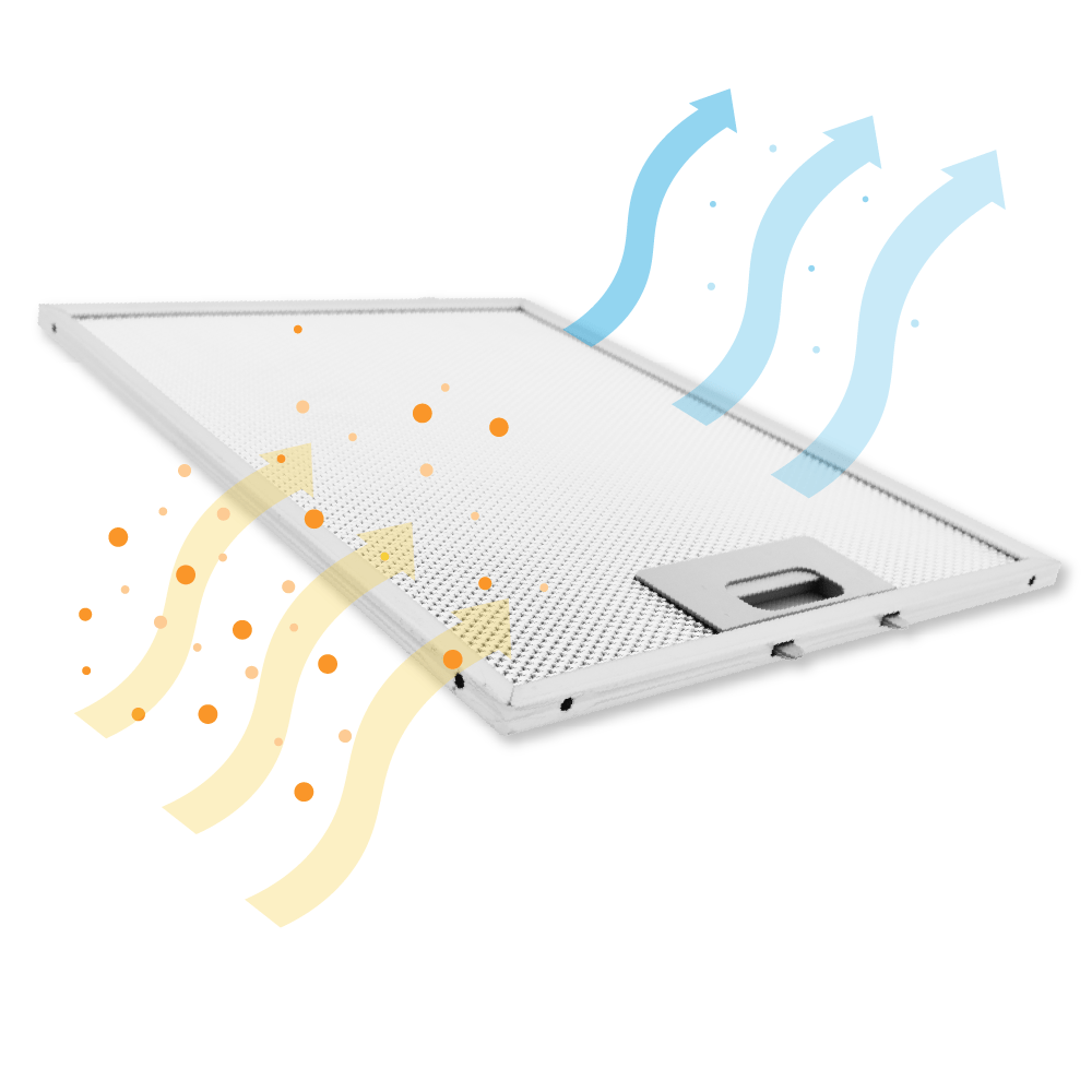 Filtre à graisse en métal 320x260mm d'origine Indesit CVMA60N